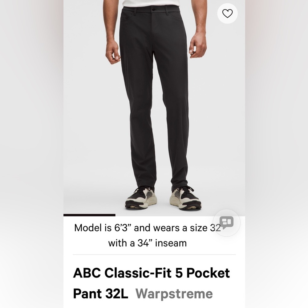 Lululemon ABC Men's Classic Black Pants